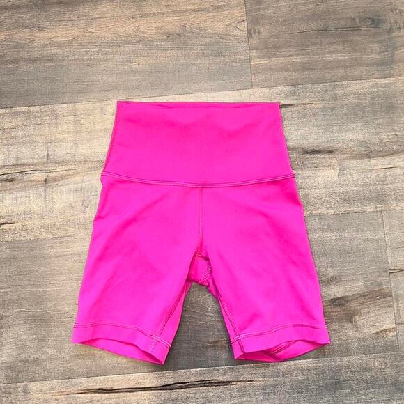 Hot pink lululemon biker shorts - Picture 2 of 3